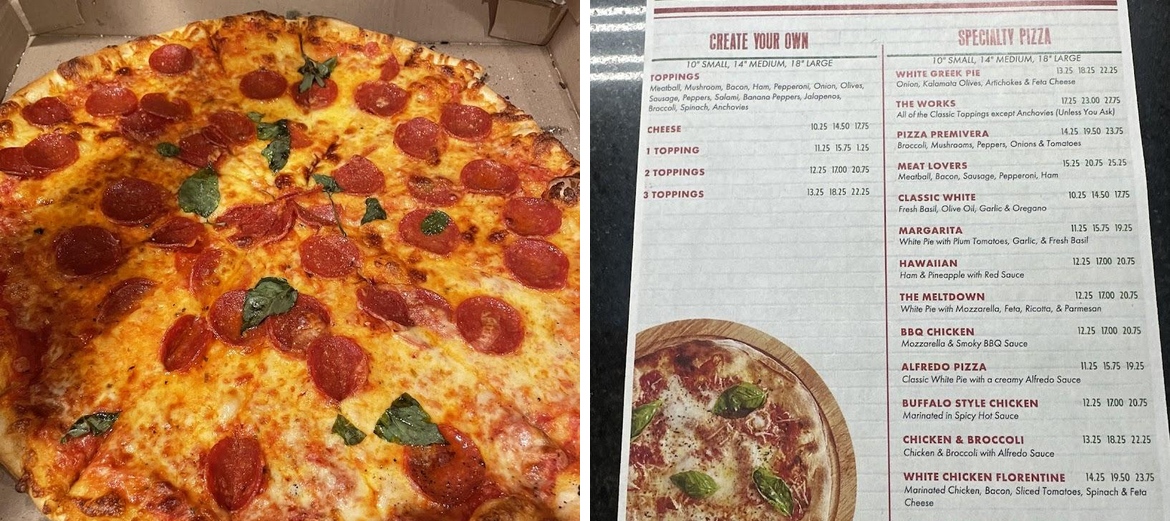 Seven Lakes Pizza Kitchen Menu